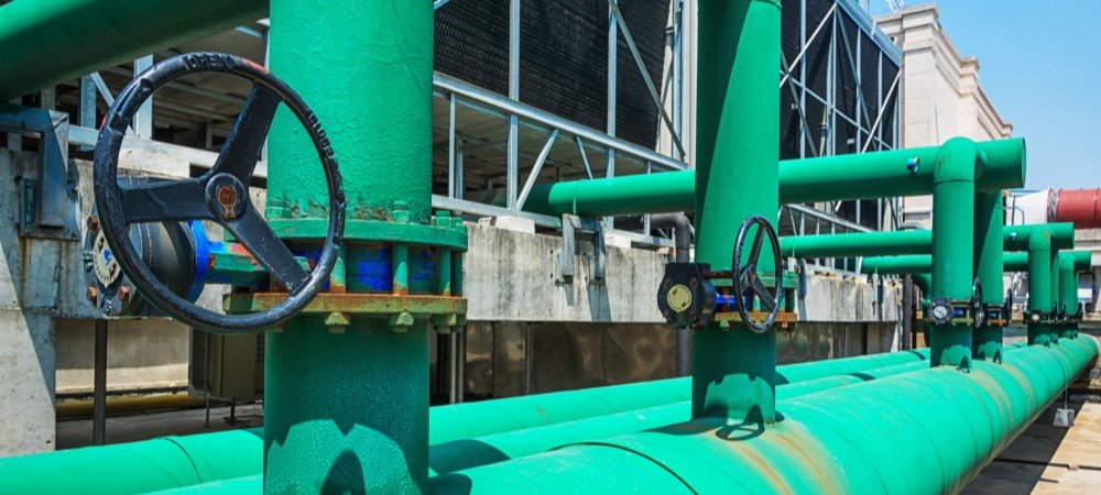 válvulas borboleta em tubulação de gas
