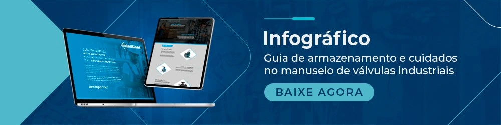 Infográfico Guia de armazenamento e cuidados no manuseio de válvulas industriais BAIXE AGORA