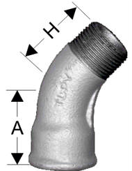 Curva 45° M/F BSP